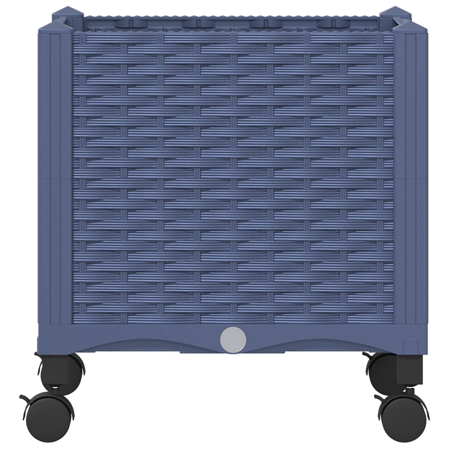 vidaXL Garden Planter with Wheels Blue Grey 40 x 40 x 48 cm PP