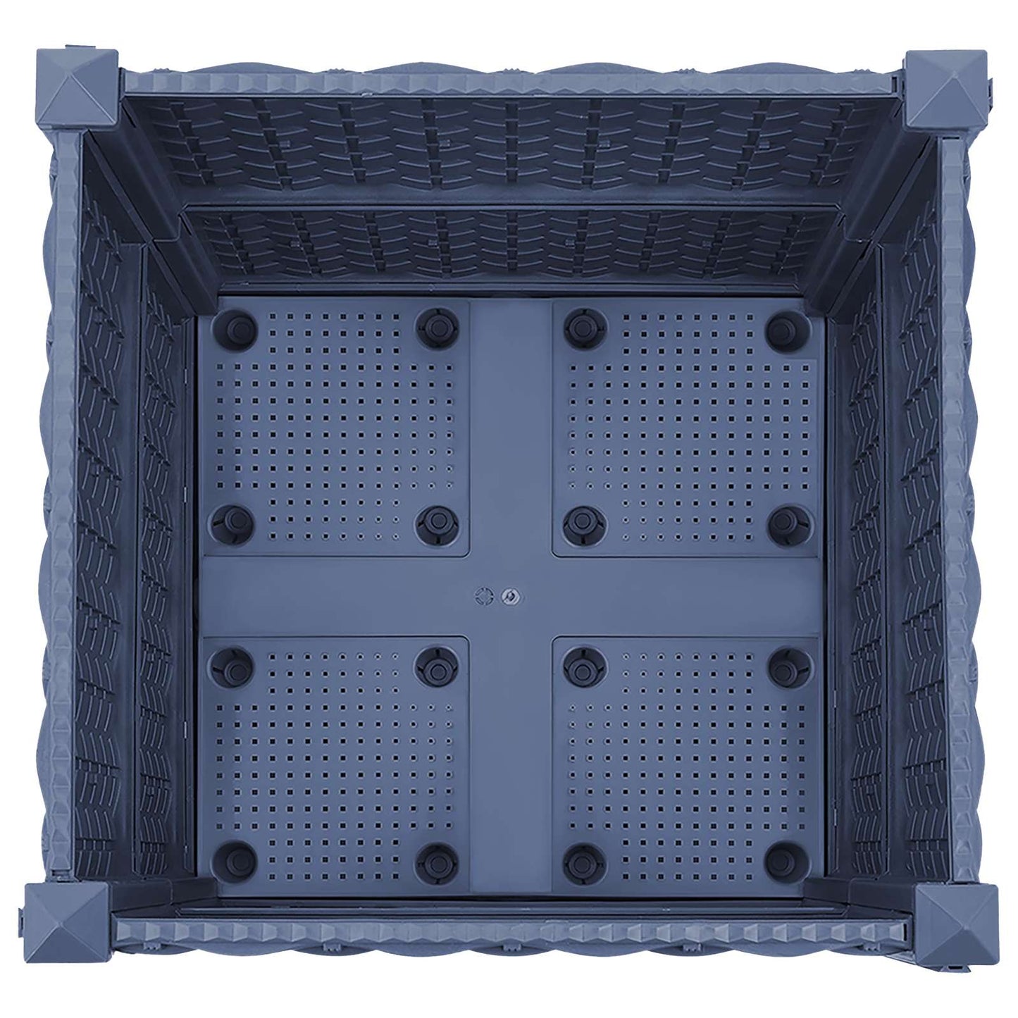 vidaXL Garden Planter with Wheels Blue Grey 40 x 40 x 48 cm PP