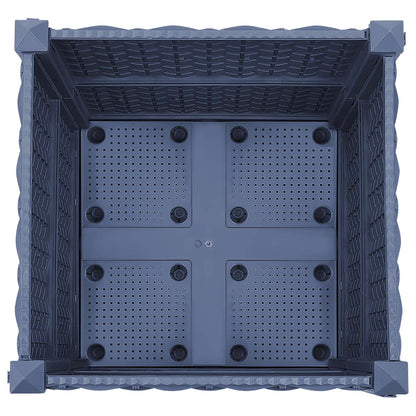 vidaXL Garden Planter with Wheels Blue Grey 40 x 40 x 48 cm PP