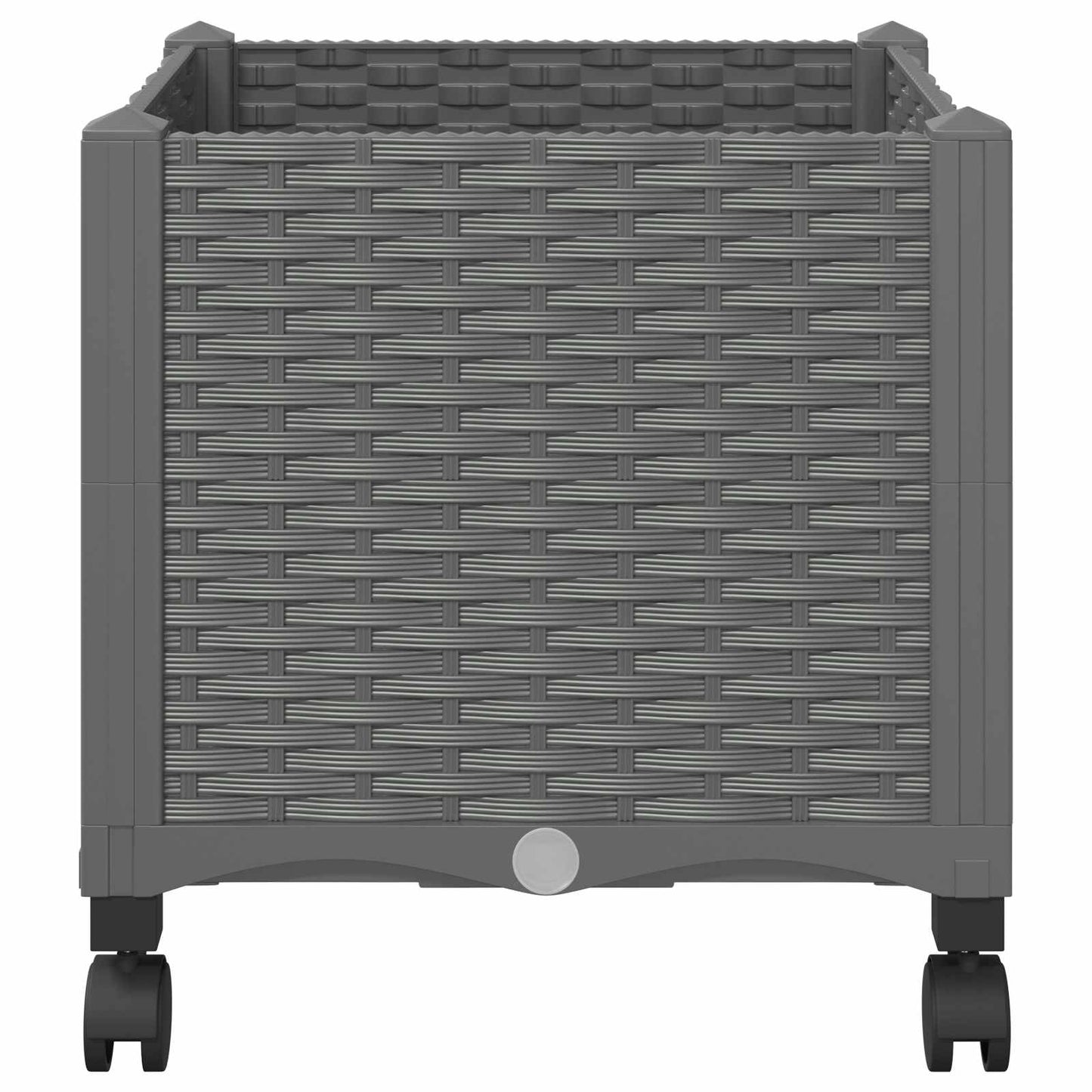 vidaXL Garden Planter with Wheels Light Grey 40 x 40 x 48 cm PP