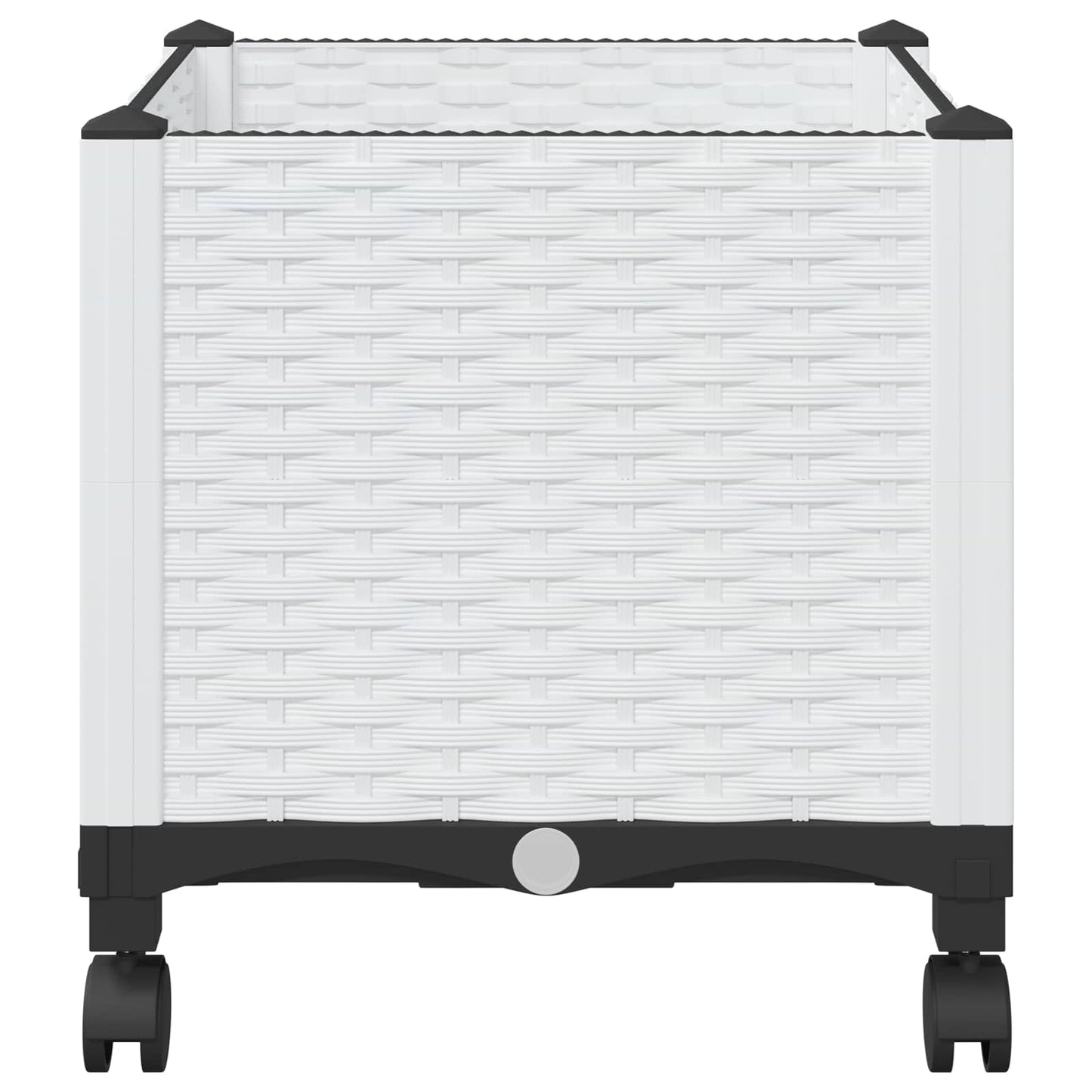 vidaXL Garden Planter with Wheels White 40 x 40 x 48 cm PP