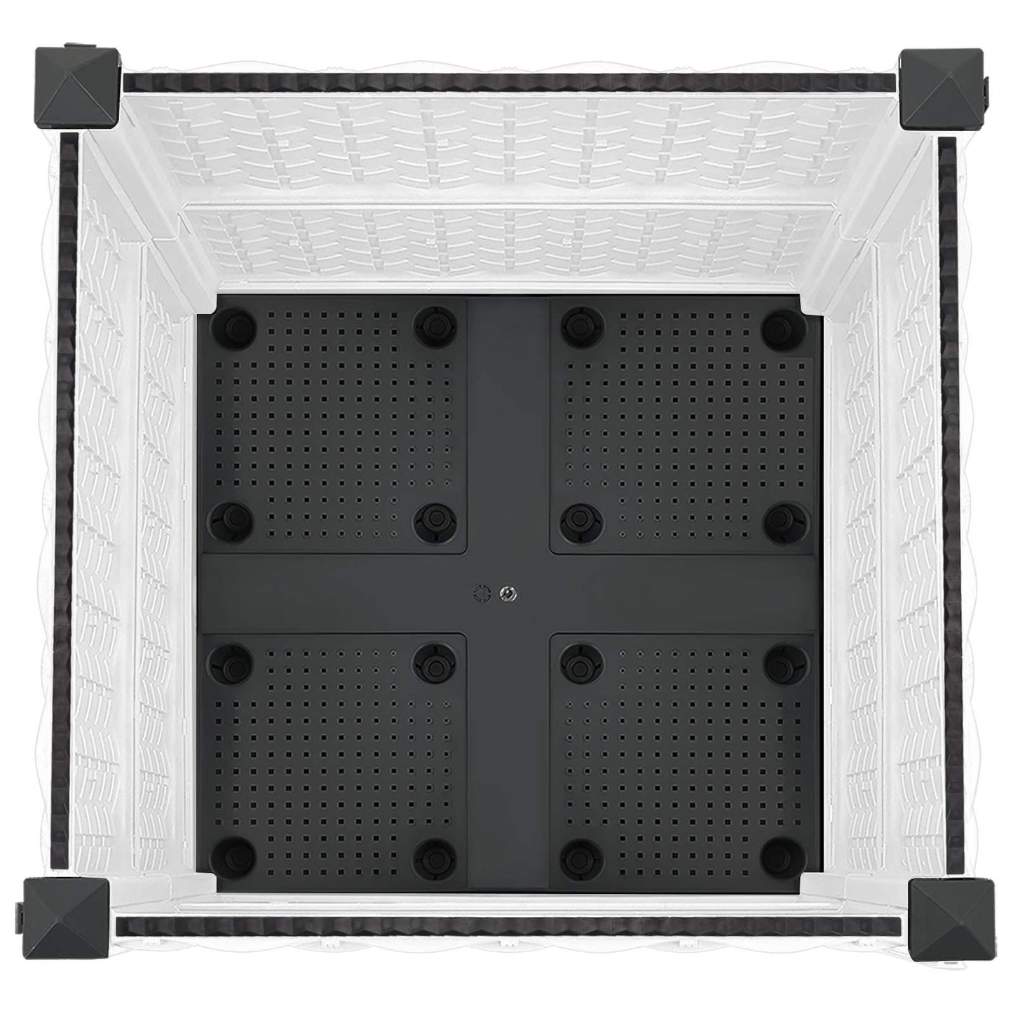 vidaXL Garden Planter with Wheels White 40 x 40 x 48 cm PP