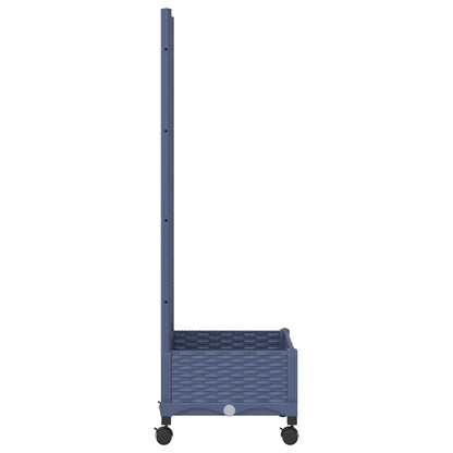 vidaXL Garden Planter with Trellis&Wheels Blue Grey 40 x 40 x 131.5 cm