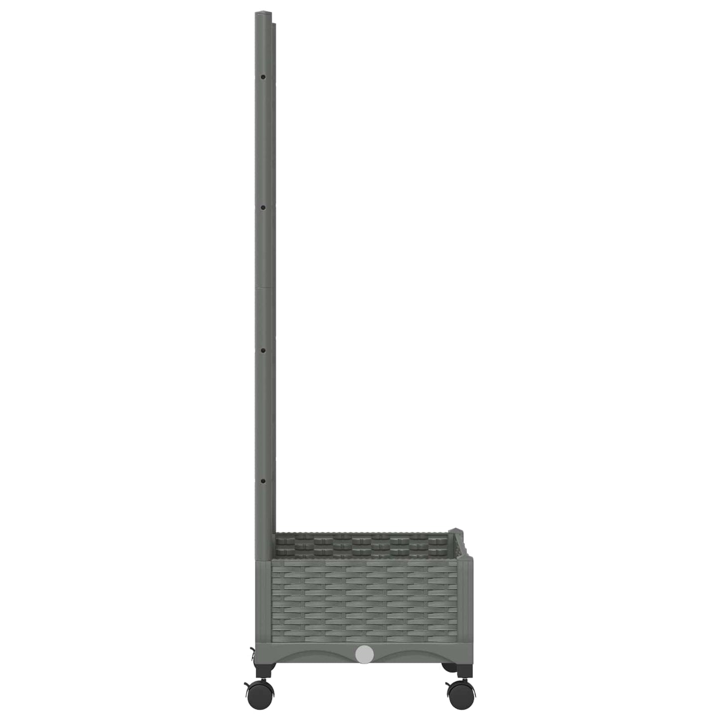 vidaXL Garden Planter with Trellis&Wheels Light Grey PP