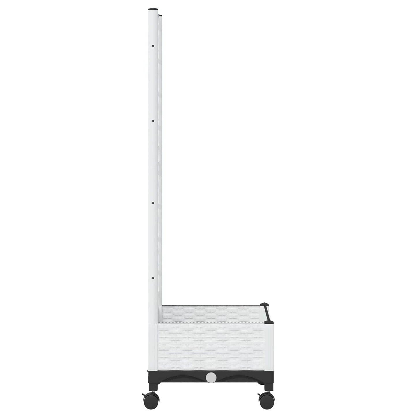 vidaXL Garden Planter with Trellis&Wheels White 40 x 40 x 131.5 cm PP