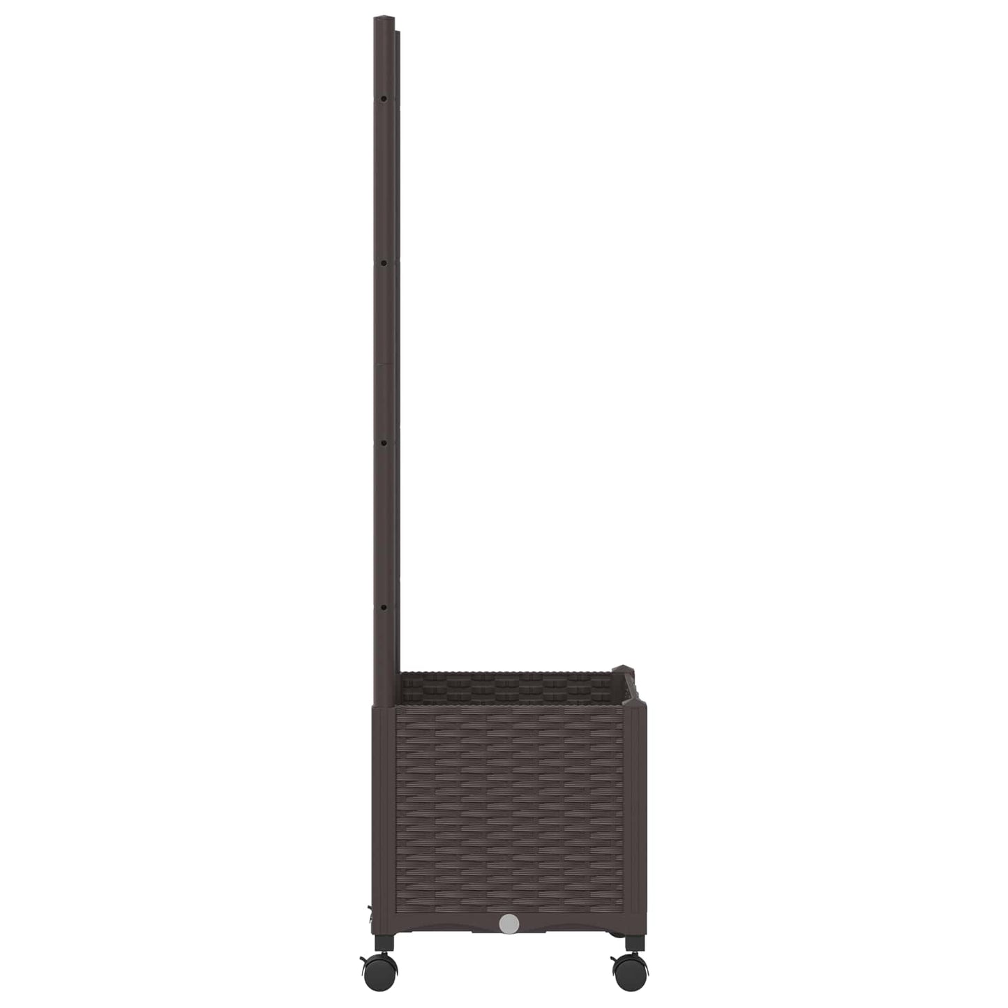 vidaXL Garden Planter with Trellis&Wheels Brown 40 x 40 x 146 cm PP