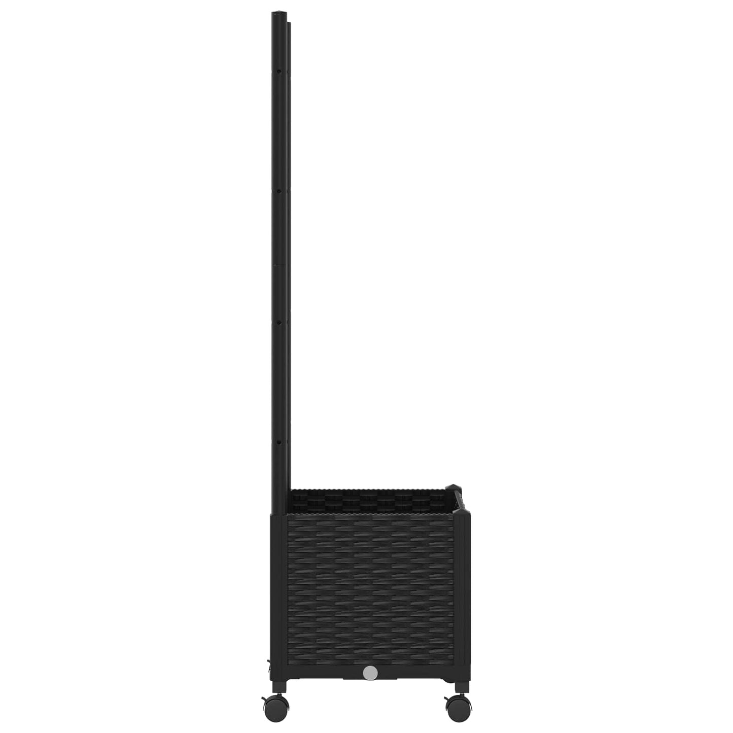 vidaXL Garden Planter with Trellis&Wheels Black 40 x 40 x 146 cm PP