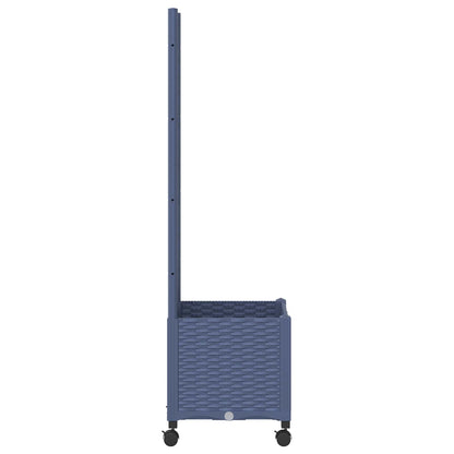 vidaXL Garden Planter with Trellis&Wheels Blue Grey 40 x 40 x 146 cm