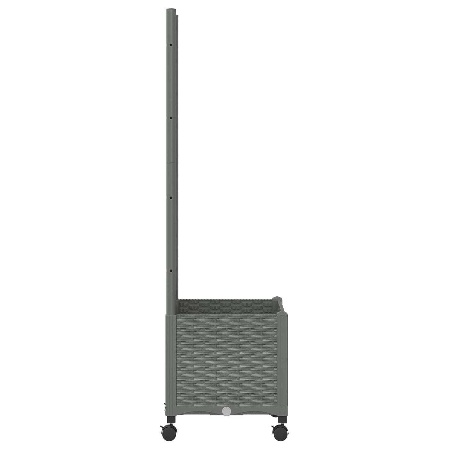 vidaXL Garden Planter with Trellis&Wheels Light Grey 40 x 40 x 146 cm