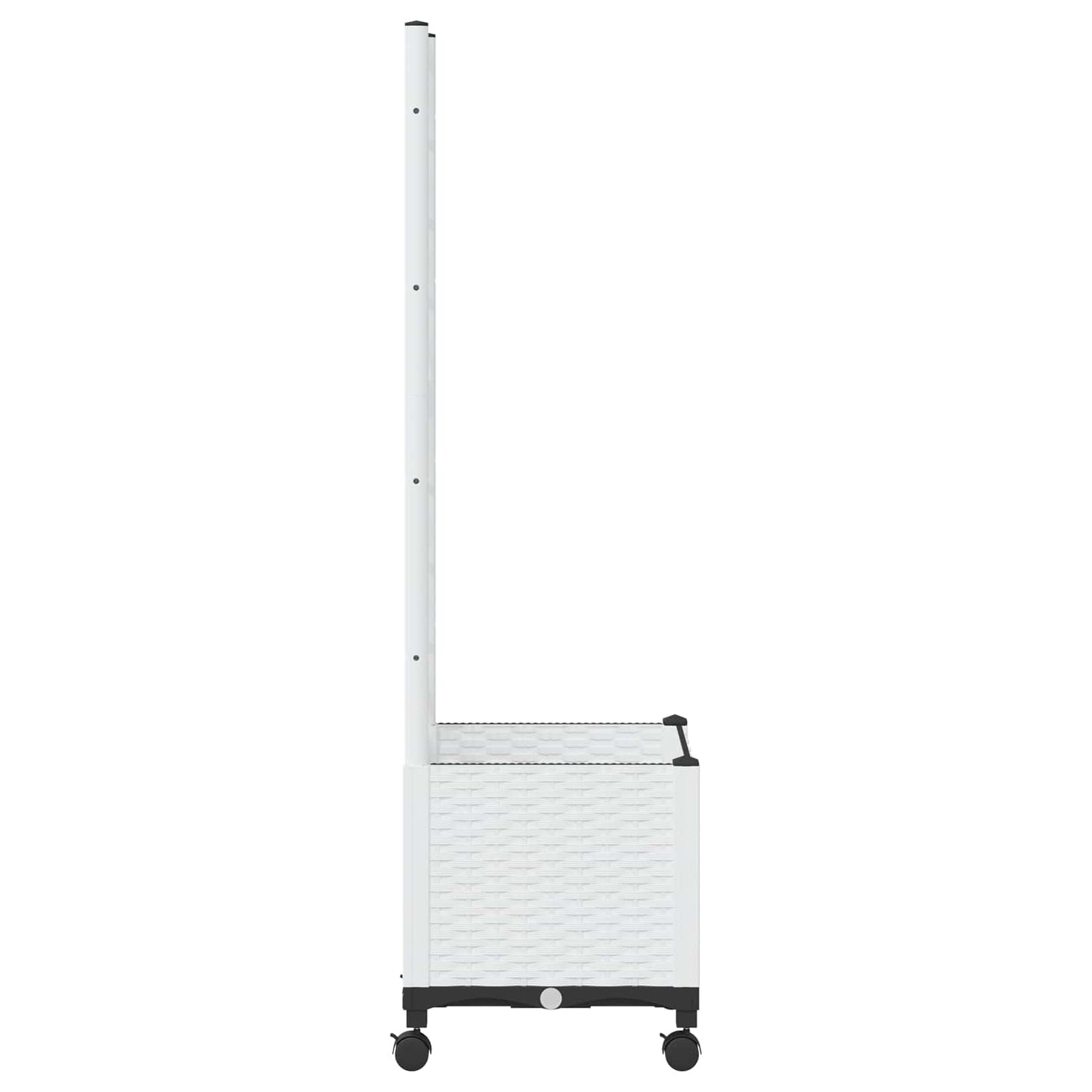 vidaXL Garden Planter with Trellis&Wheels White 40 x 40 x 146 cm PP