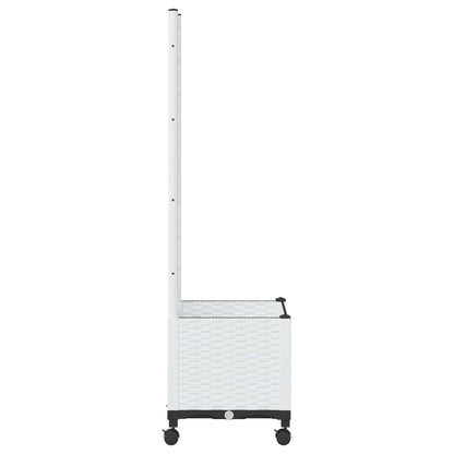 vidaXL Garden Planter with Trellis&Wheels White 40 x 40 x 146 cm PP