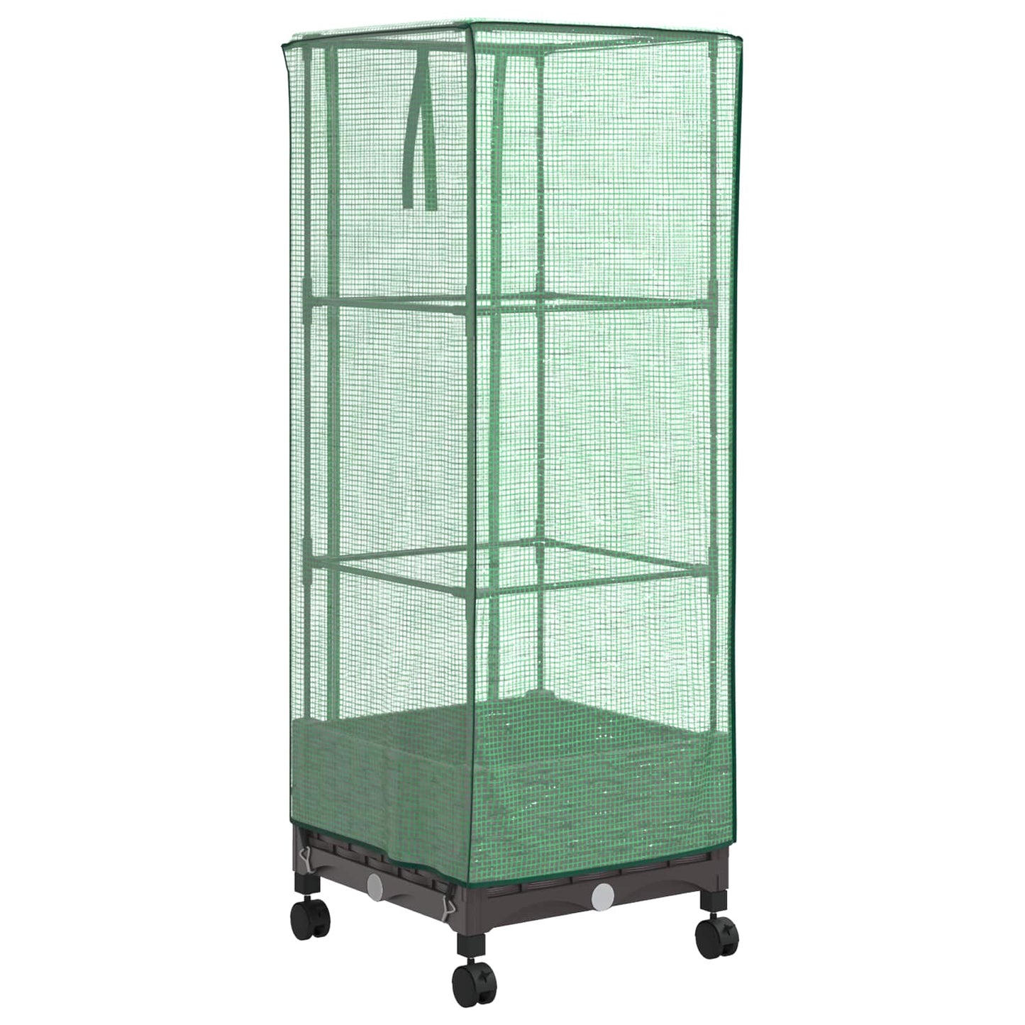 vidaXL Garden Planter with Greenhouse Cover&Wheels Brown PP