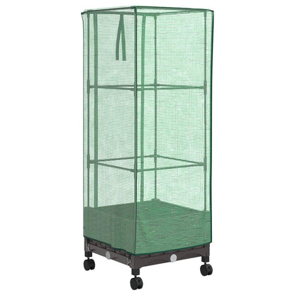 vidaXL Garden Planter with Greenhouse Cover&Wheels Brown PP