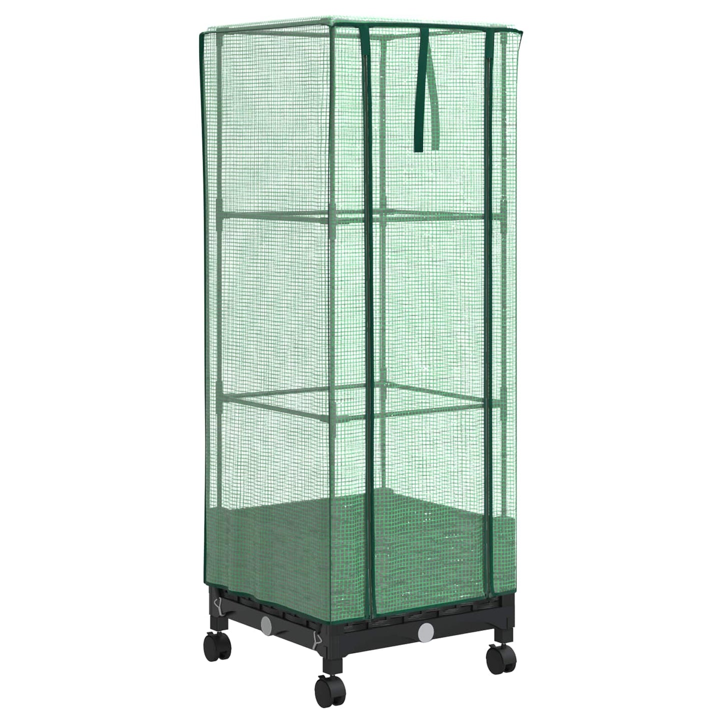 vidaXL Garden Planter with Greenhouse Cover&Wheels Black PP