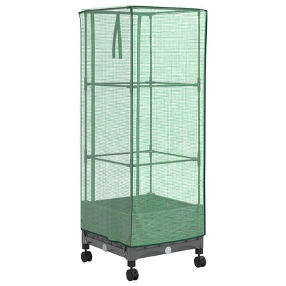 vidaXL Garden Planter with Greenhouse Cover&Wheels Light Grey PP