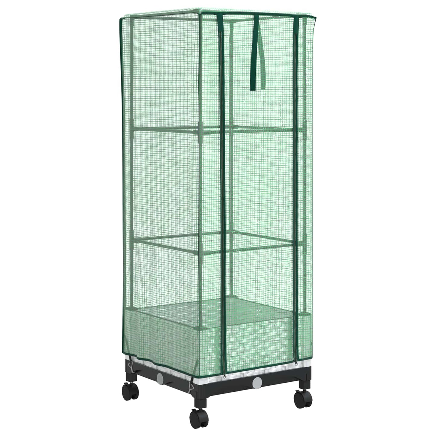 vidaXL Garden Planter with Greenhouse Cover&Wheels White PP