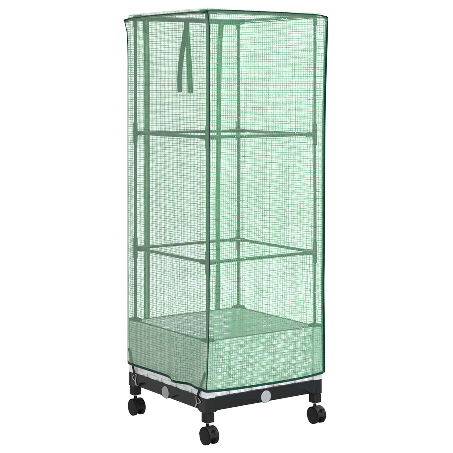 vidaXL Garden Planter with Greenhouse Cover&Wheels White PP