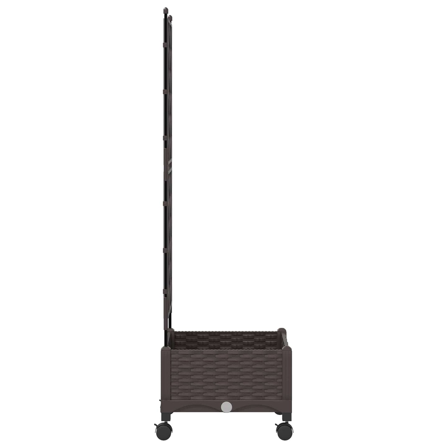 vidaXL Garden Planter with Trellis&Wheels Brown 40 x 40 x 131.5 cm PP