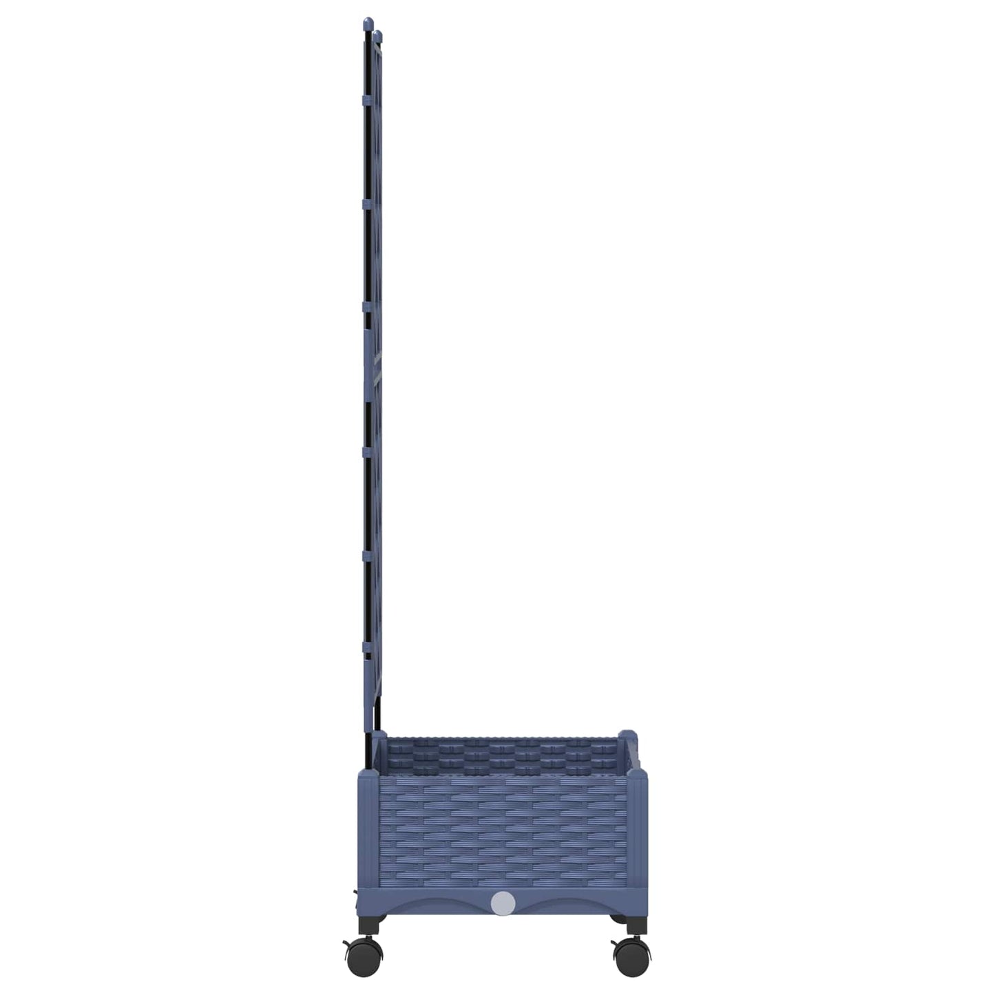 vidaXL Garden Planter with Trellis&Wheels Grey 40 x 40 x 131.5 cm PP