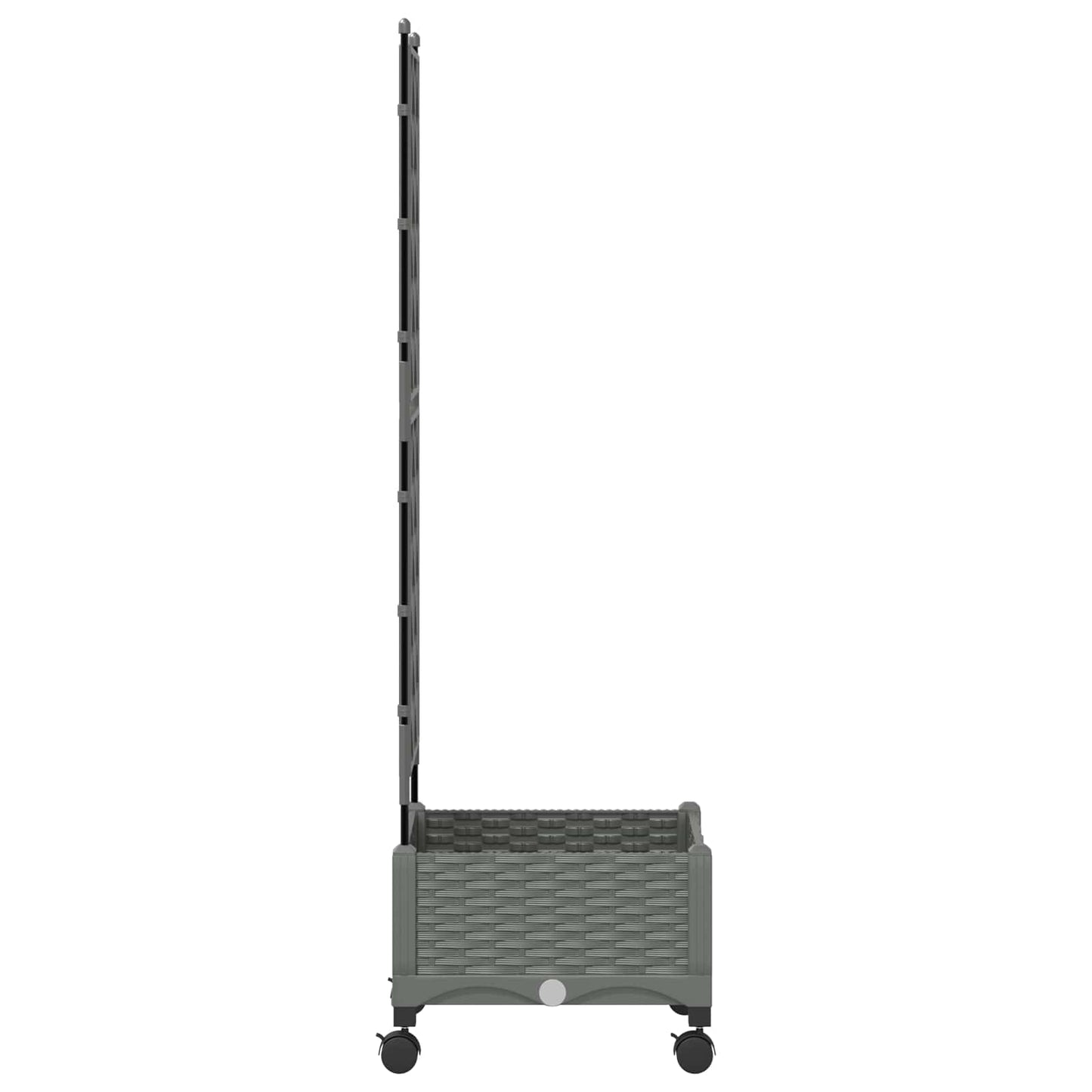 vidaXL Garden Planter with Trellis&Wheels Light Grey PP
