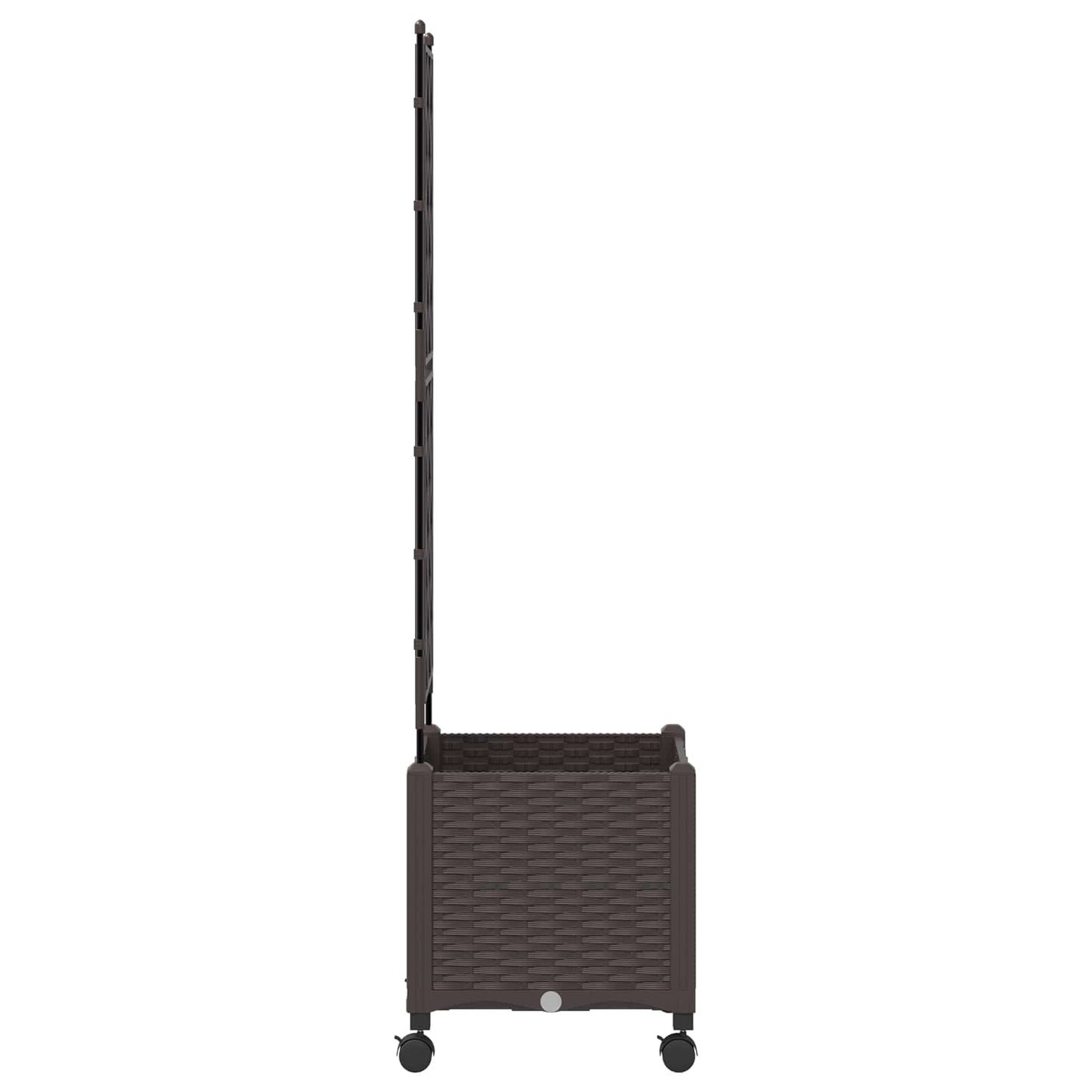 vidaXL Garden Planter with Trellis&Wheels Brown 40 x 40 x 149 cm PP