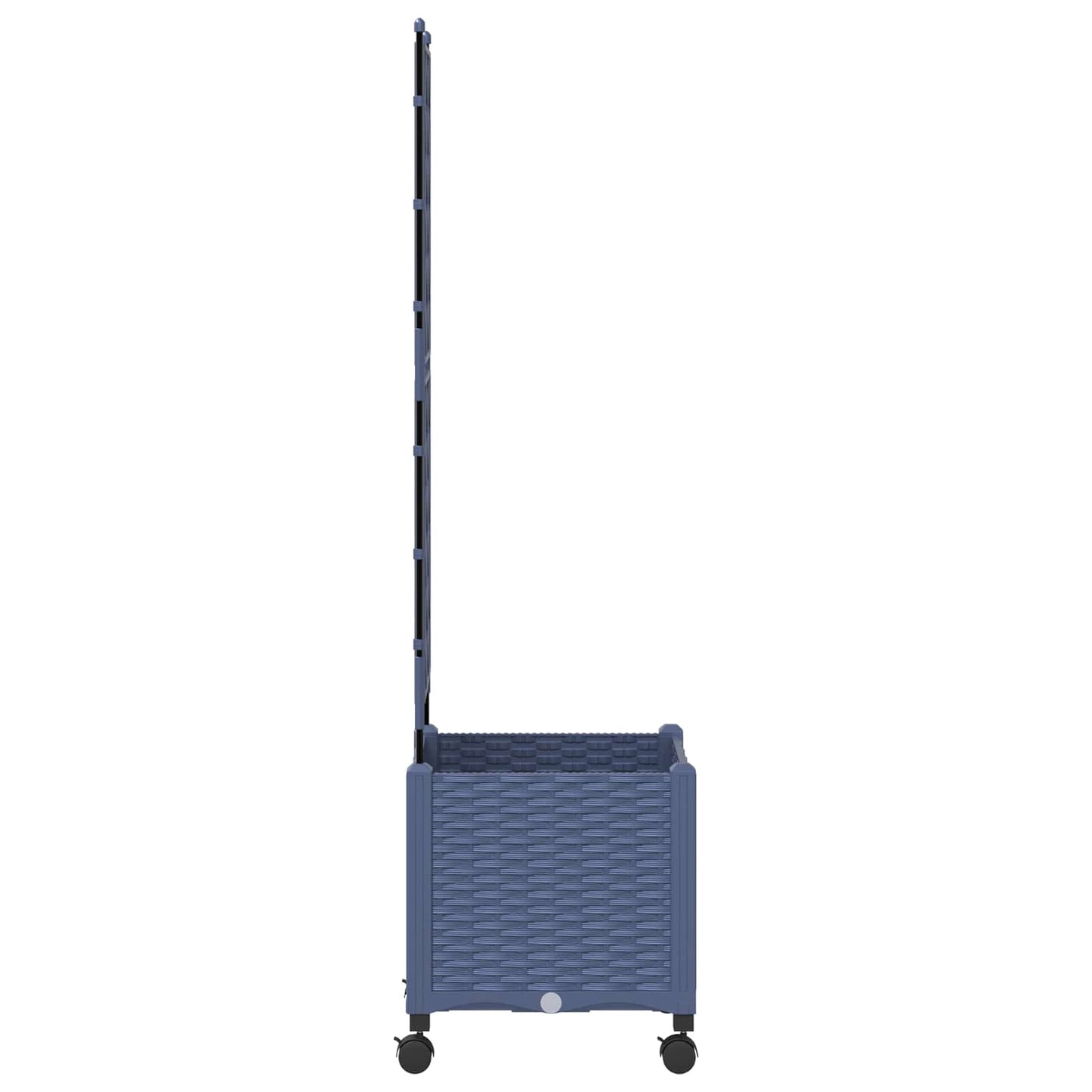 vidaXL Garden Planter with Trellis&Wheels Grey 40 x 40 x 149 cm PP