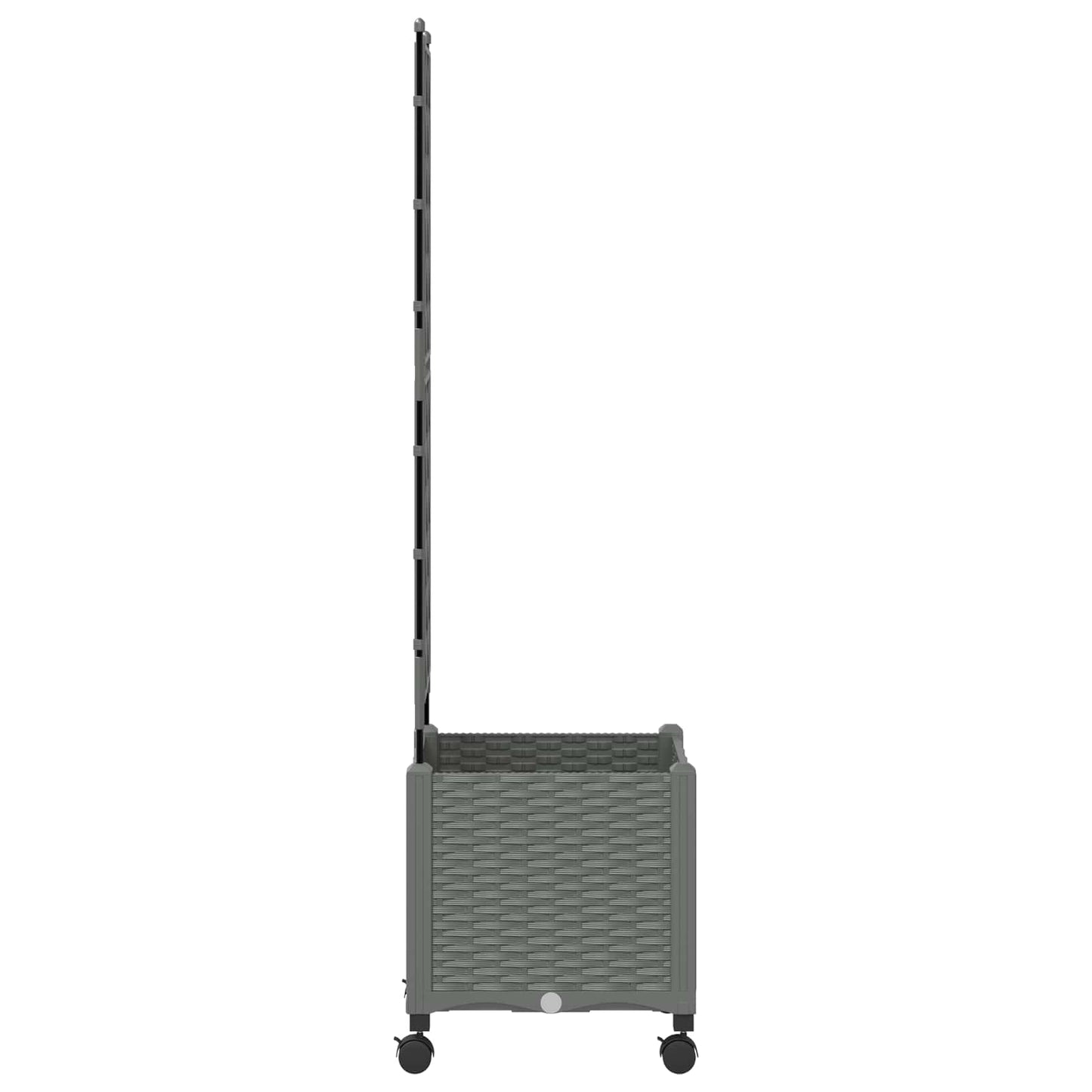vidaXL Garden Planter with Trellis&Wheels Light Grey 40 x 40 x 149 cm