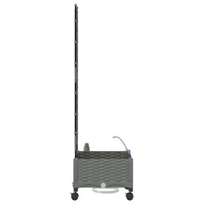 vidaXL Garden Planter with Irrigation&Wheels Light Grey PP