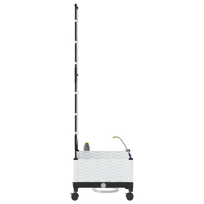 vidaXL Garden Planter with Irrigation&Wheels White 40 x 40 x 132 cm PP