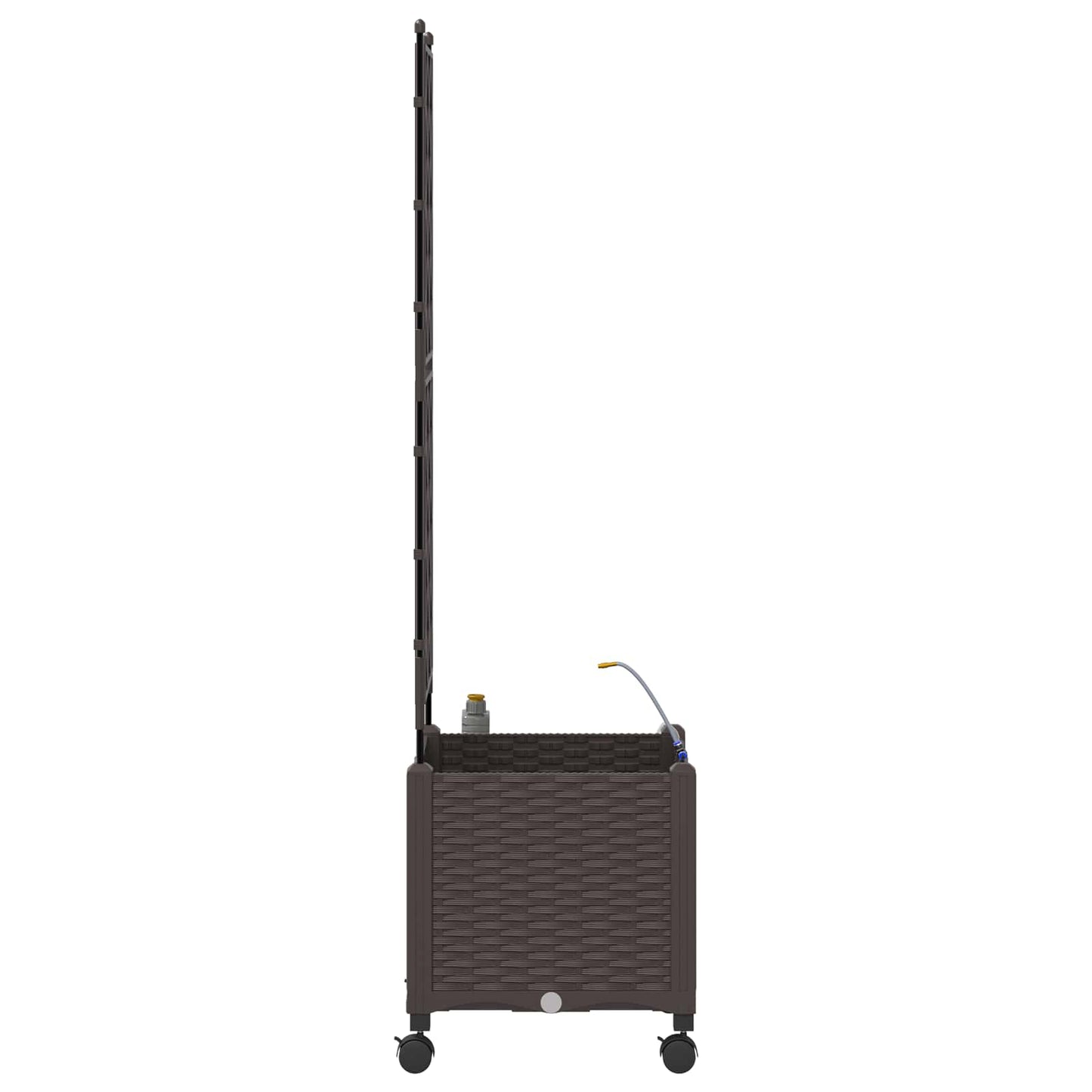 vidaXL Garden Planter with Irrigation&Wheels Brown 40 x 40 x 148 cm PP