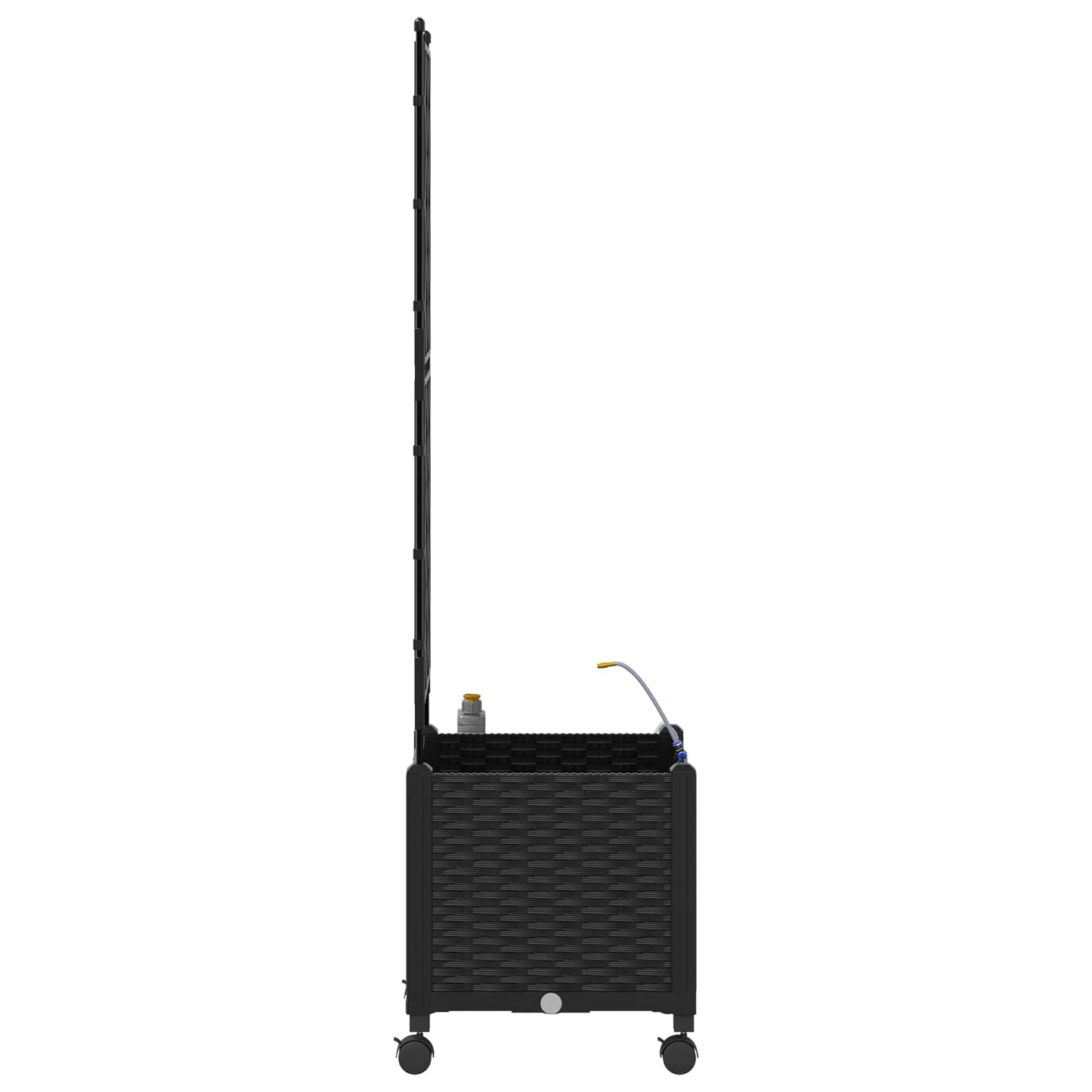 vidaXL Garden Planter with Irrigation&Wheels Black 40 x 40 x 148 cm PP