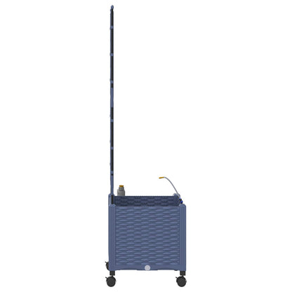 vidaXL Garden Planter with Irrigation&Wheels Grey 40 x 40 x 148 cm PP