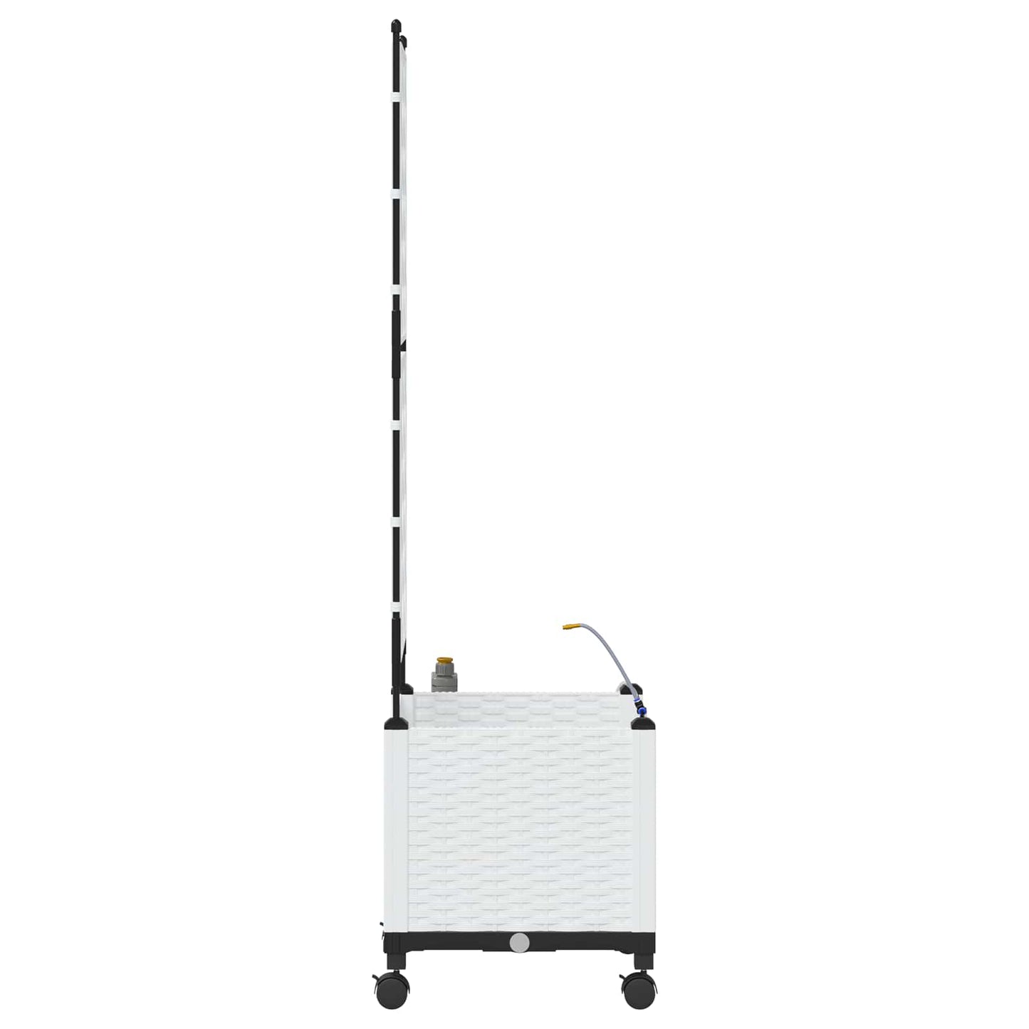 vidaXL Garden Planter with Irrigation&Wheels White 40 x 40 x 148 cm PP