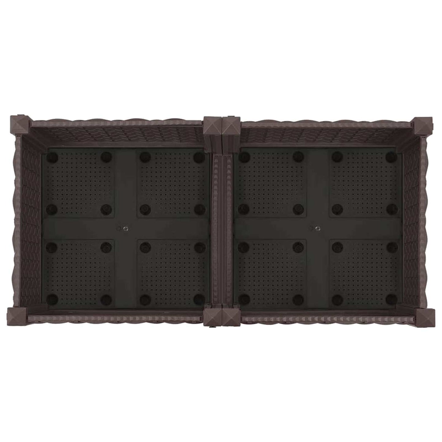vidaXL Garden Planter with Wheels Brown 80 x 40 x 29 cm PP