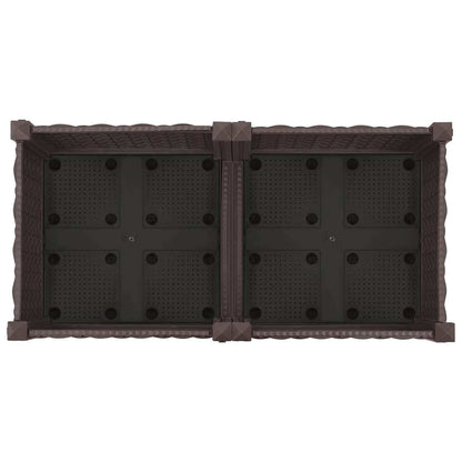 vidaXL Garden Planter with Wheels Brown 80 x 40 x 29 cm PP