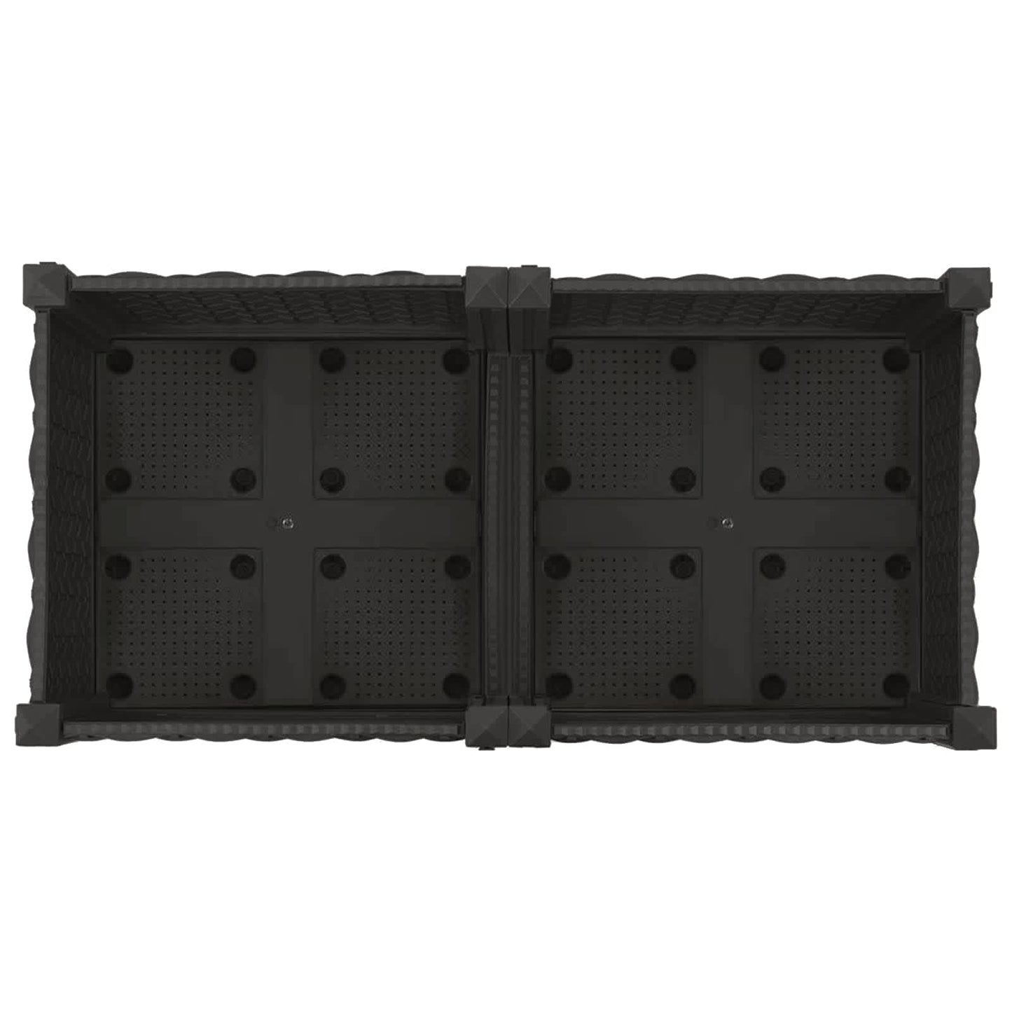 vidaXL Garden Planter with Wheels Black 80 x 40 x 29 cm PP