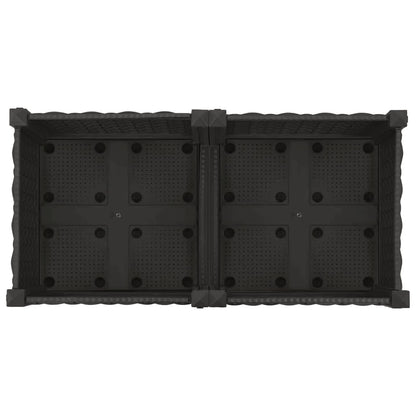 vidaXL Garden Planter with Wheels Black 80 x 40 x 29 cm PP