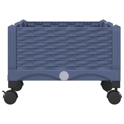 vidaXL Garden Planter with Wheels Blue Grey 80 x 40 x 33 cm PP
