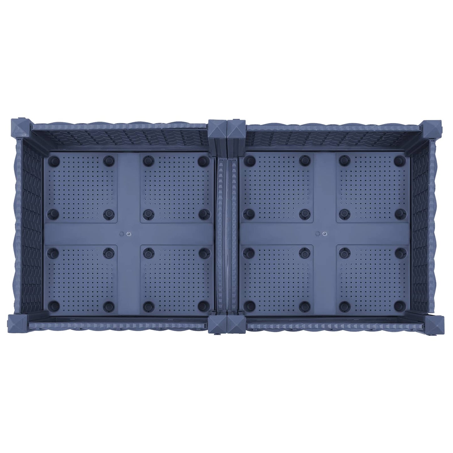 vidaXL Garden Planter with Wheels Blue Grey 80 x 40 x 33 cm PP
