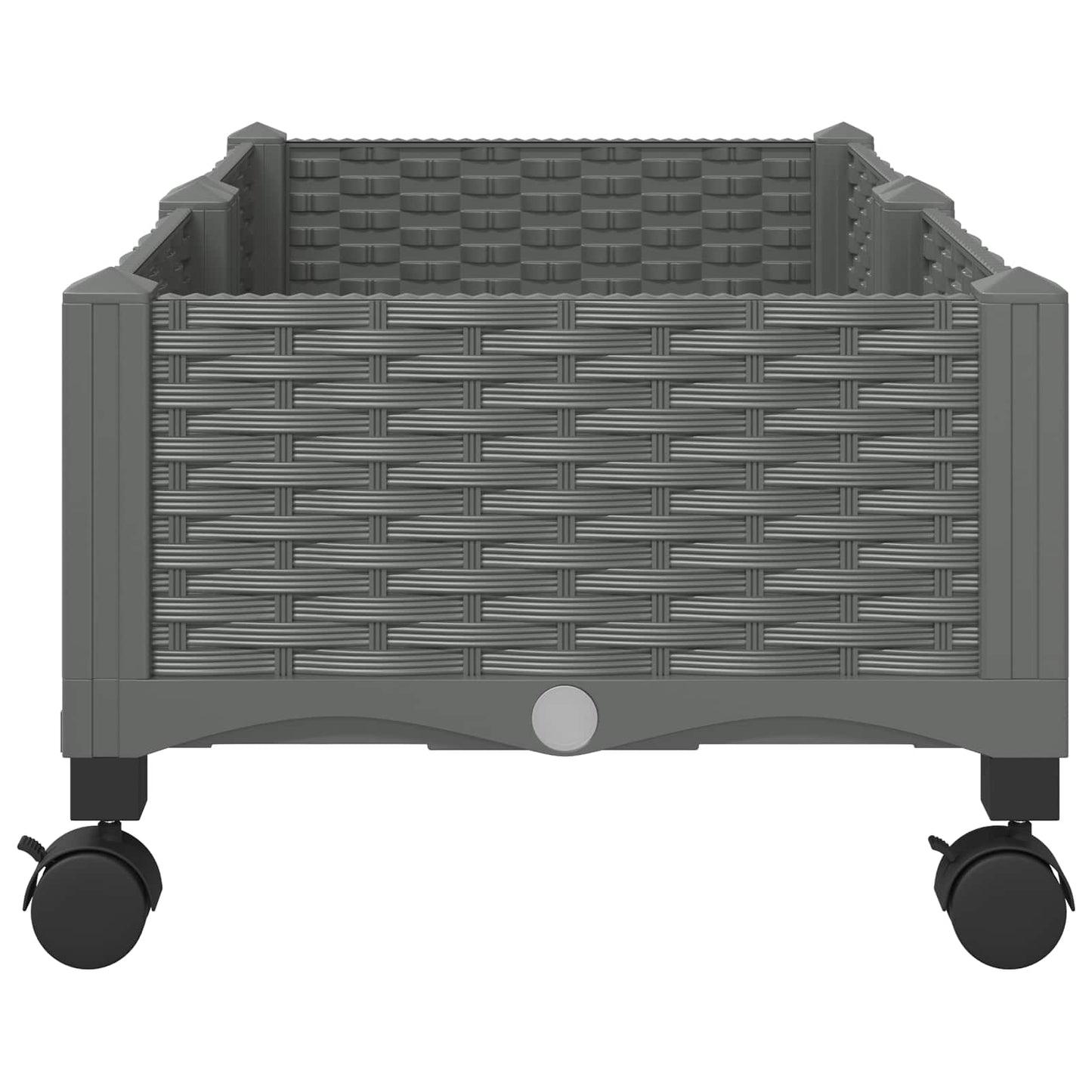 vidaXL Garden Planter with Wheels Light Grey 80 x 40 x 33 cm PP
