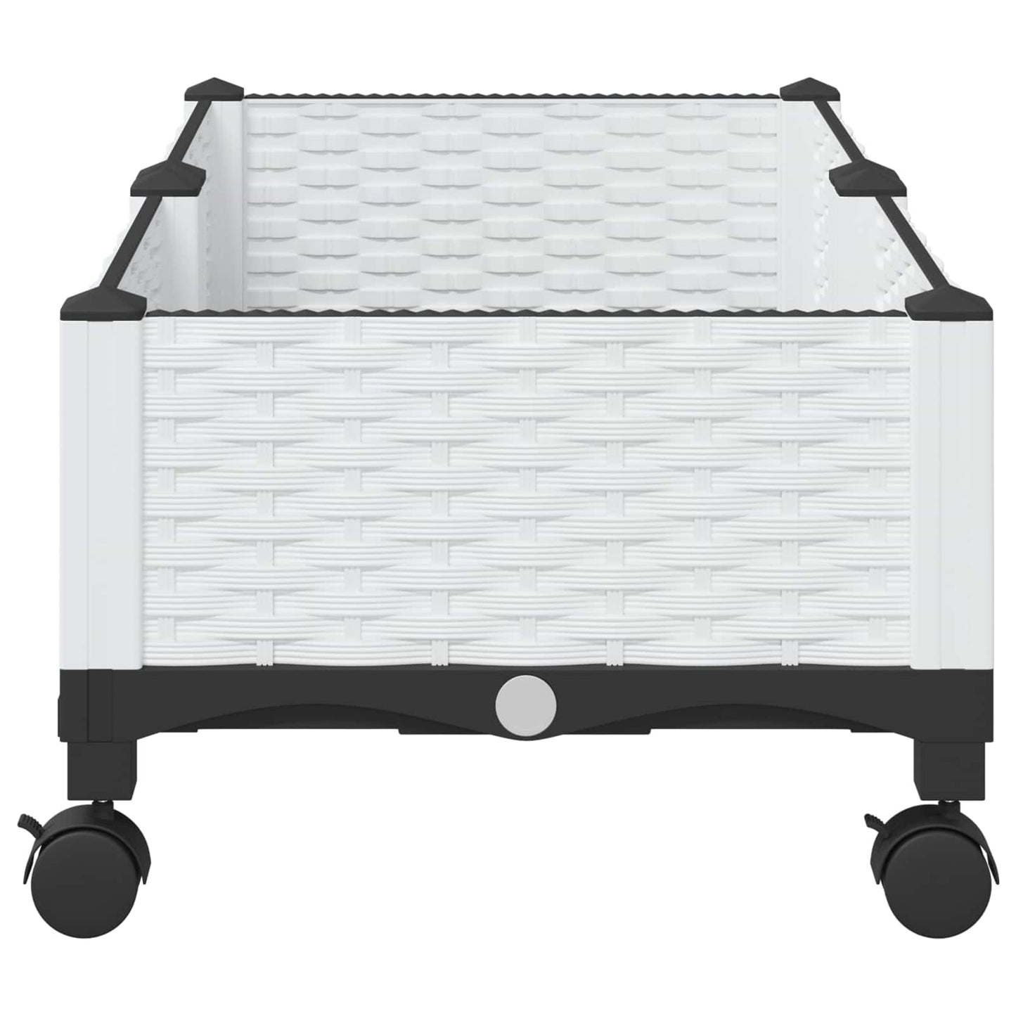 vidaXL Garden Planter with Wheels White 80 x 40 x 33 cm PP