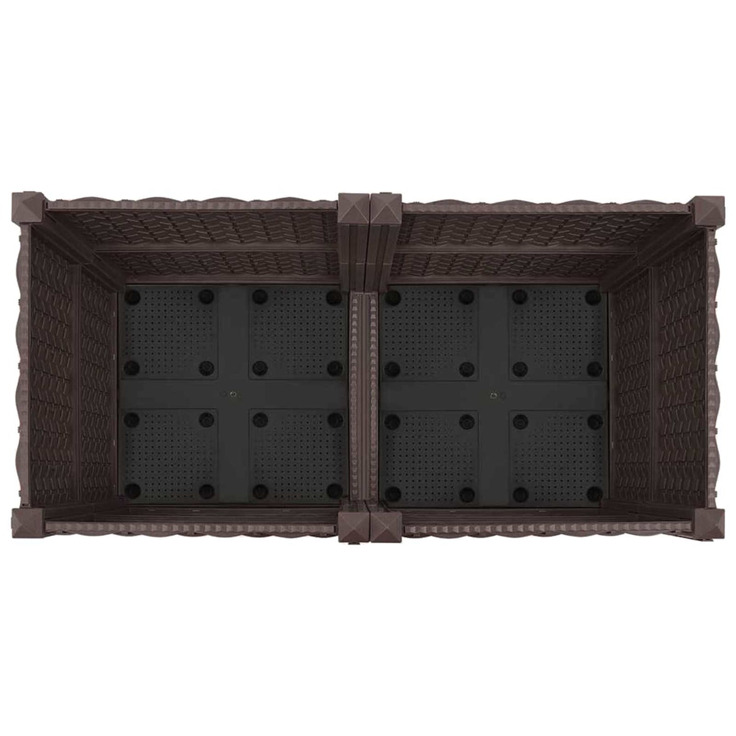 vidaXL Garden Planter with Wheels Brown 80 x 40 x 44 cm PP