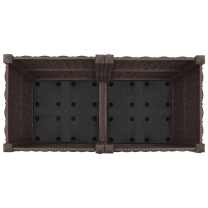 vidaXL Garden Planter with Wheels Brown 80 x 40 x 44 cm PP