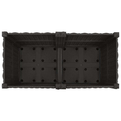vidaXL Garden Planter with Wheels Black 80 x 40 x 44 cm PP