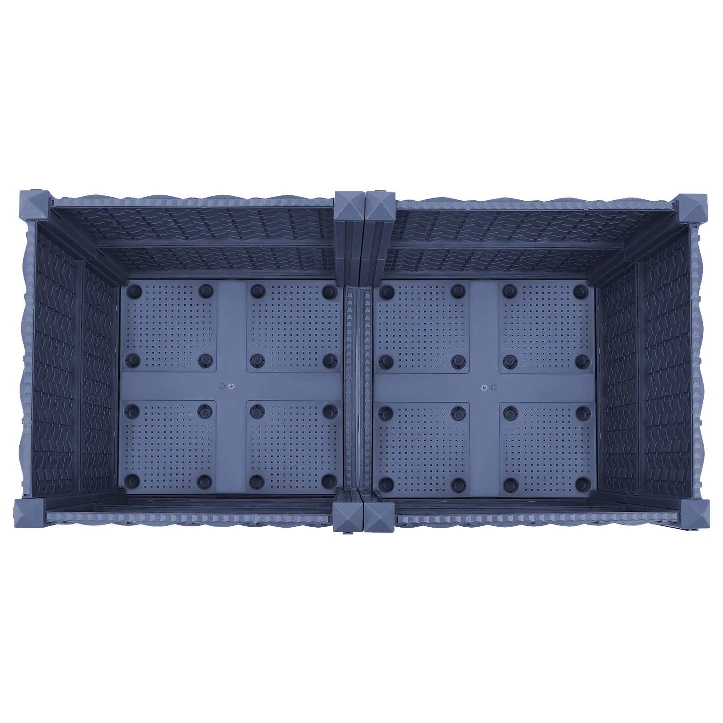 vidaXL Garden Planter with Wheels Blue Grey 80 x 40 x 48 cm PP