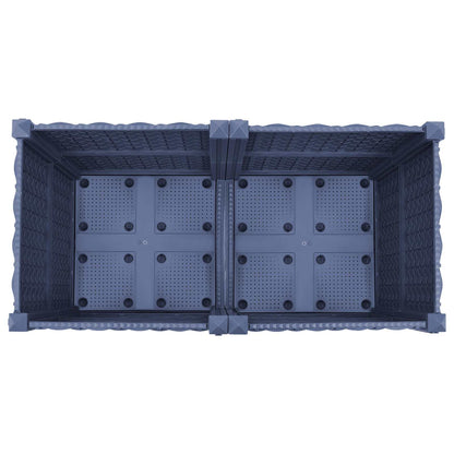 vidaXL Garden Planter with Wheels Blue Grey 80 x 40 x 48 cm PP