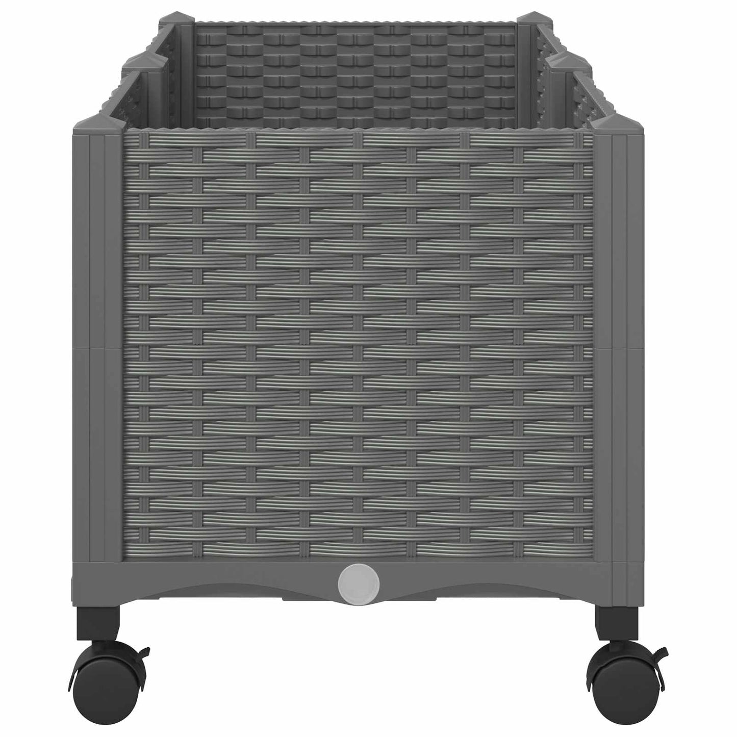 vidaXL Garden Planter with Wheels Light Grey 80 x 40 x 48 cm PP