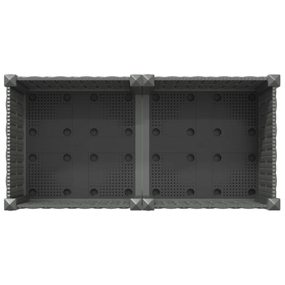 vidaXL Garden Planter with Wheels Light Grey 80 x 40 x 48 cm PP