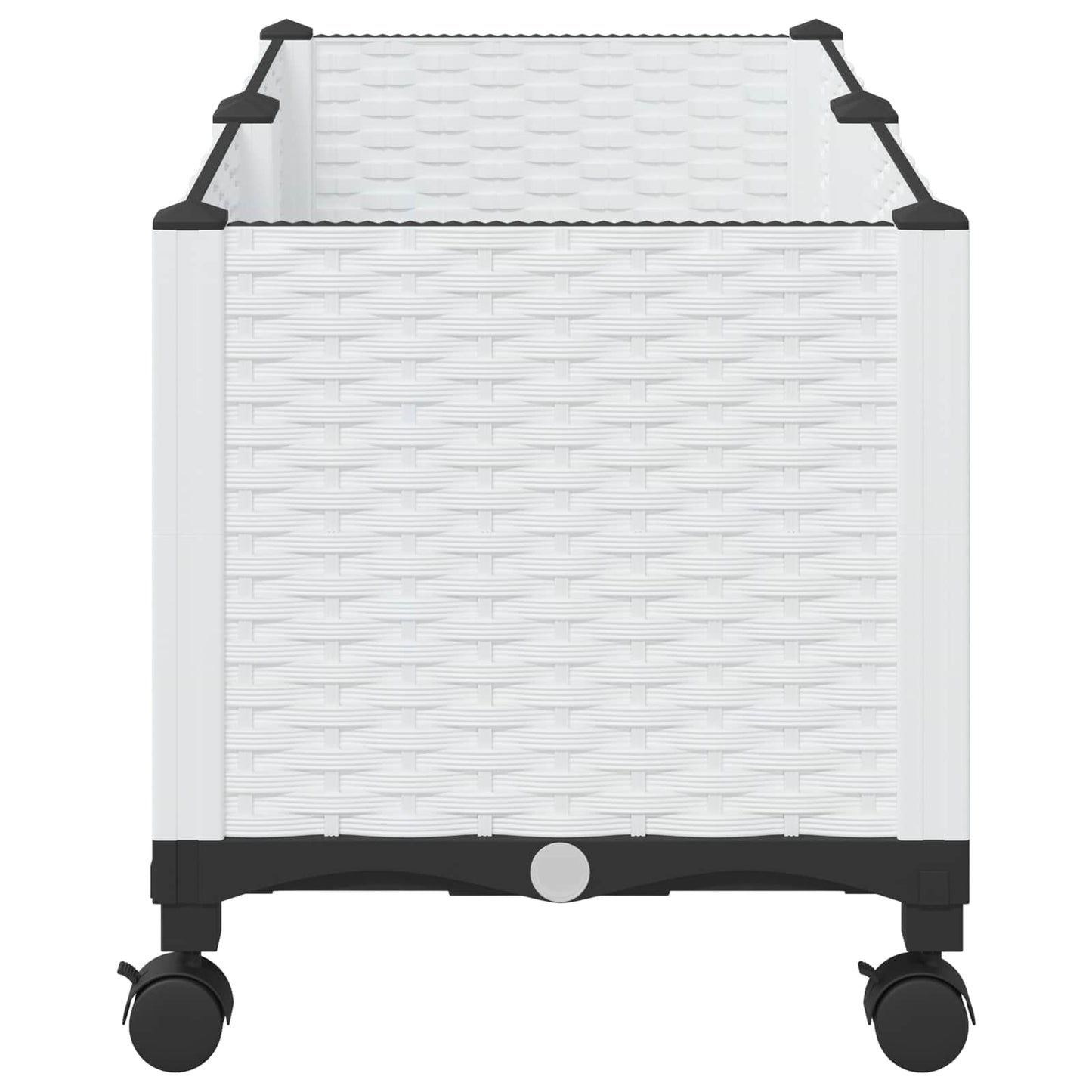 vidaXL Garden Planter with Wheels White 80 x 40 x 48 cm PP