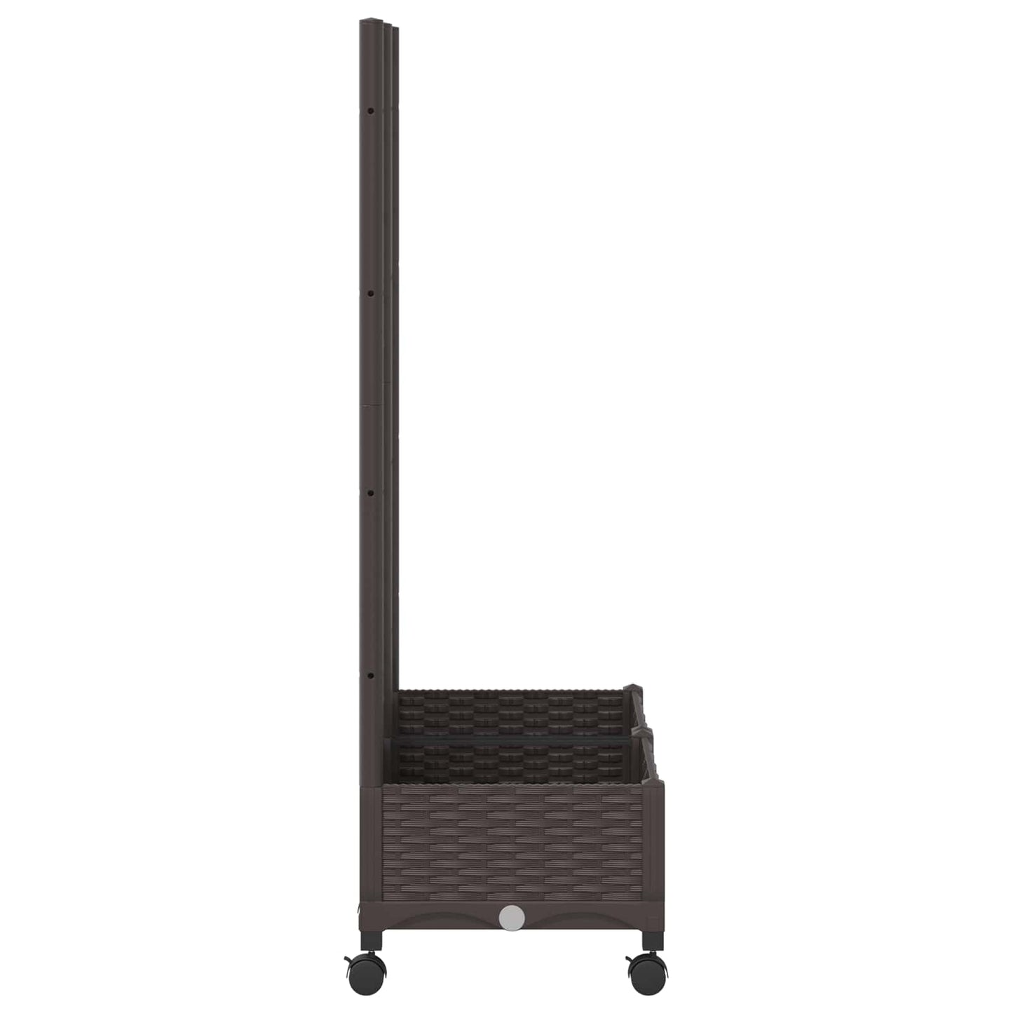 vidaXL Garden Planter with Trellis&Wheels Brown 80 x 40 x 131.5 cm PP